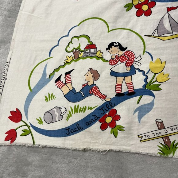 Vintage Waverly Storyteller Nursery Rhymes Cotton fabric Panel 36x 17 *READ* - Picture 14 of 16